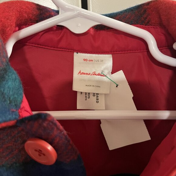 Hanna Andersson 3T Red And Blue Plaid Shacket - Picture 2 of 4